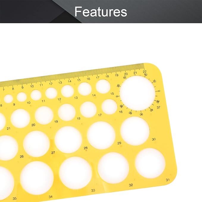 Utoolmart Circle Guide Template 22cm Geometric Drawing Template Measuring Ruler