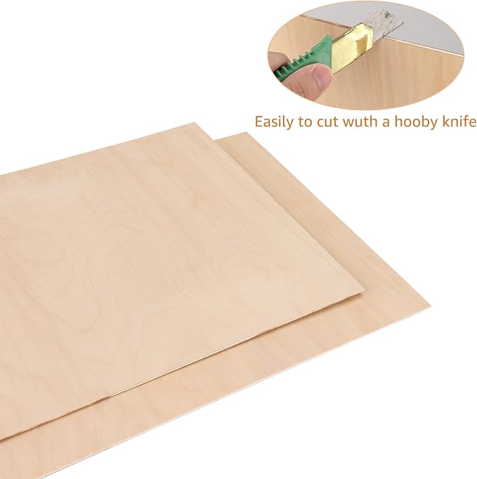 10Pcs 16 x 12 x 1/8 Inch Baltic Birch Plywood Sheets 3mm Unfinished Plywood