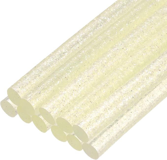 uxcell Mini Hot Glue Sticks for Glue Gun 7mm x 100mm Glitter Transparent Yellow