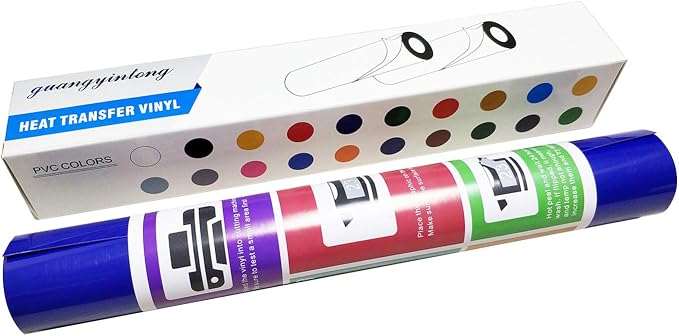 guangyintong Blue Heat Transfer Vinyl HTV Rolls, Glossy Surface HTV Vinyl