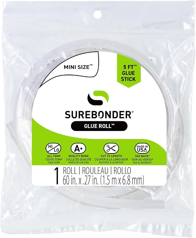 Surebonder Mini Hot Glue Stick Roll, 5/16" Diameter