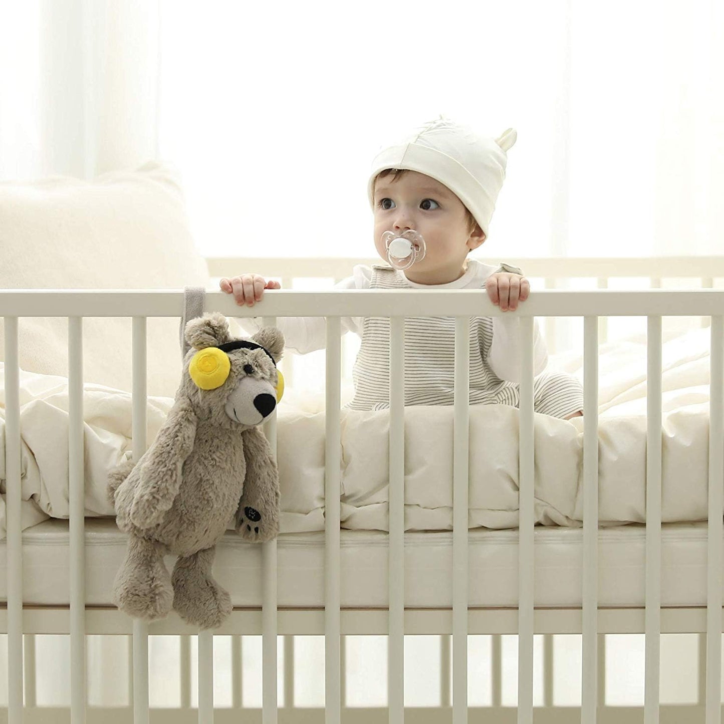 BEREST Baby Sleep Soother Cry Activated Sensor Toys, Heartbeat Bear for Babies, Plush Stuffed Animal for Newborn Infants, Babies Toy Vibrating with Mom’s Heartbeat,Baby Shower Gifts for Boys and Girls