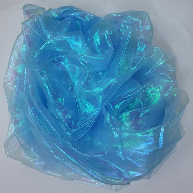 Light Blue Iridescent Organza Fabric
