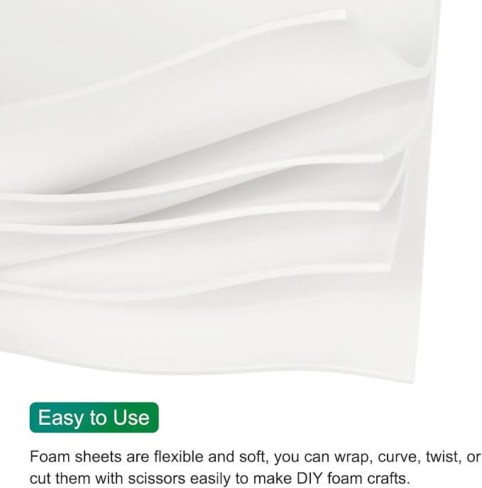 MECCANIXITY EVA Foam Sheets White 35.4 Inch x 19.7 Inch 2mm Thick Crafts Foam