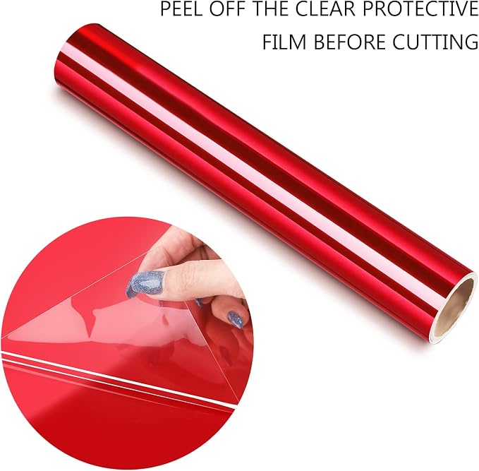 TECKWRAP Chrome Red Vinyl Adhesive Red Chrome Vinyl Bubble Free Permanent Vinyl