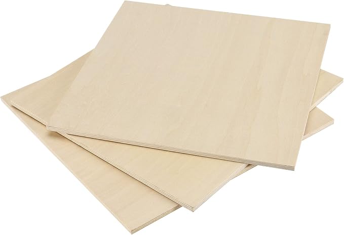 JEUIHAU 20 PCS 10 x 10 Inch Basswood Sheets, 1/4 Inch Thick Square Plywood