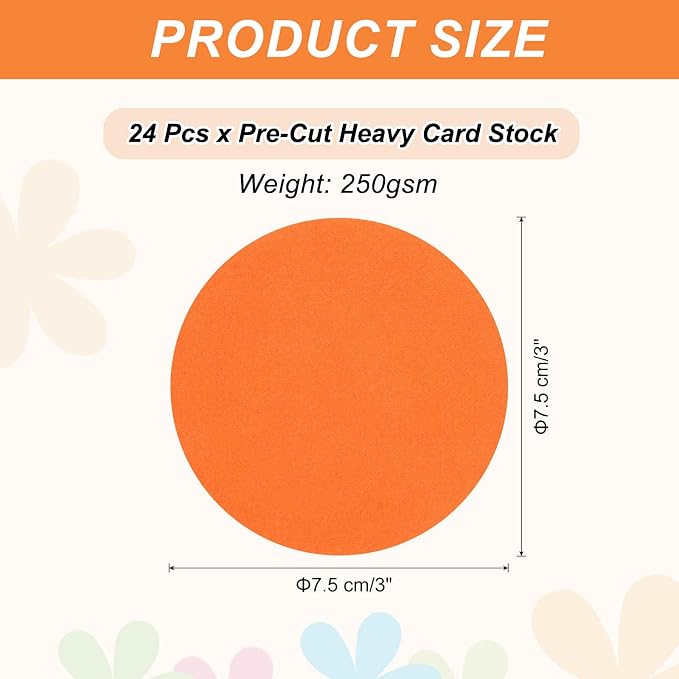 MECCANIXITY 24 Pcs Circle Card Stock, 3 Inch Round Cutouts Paper Thick