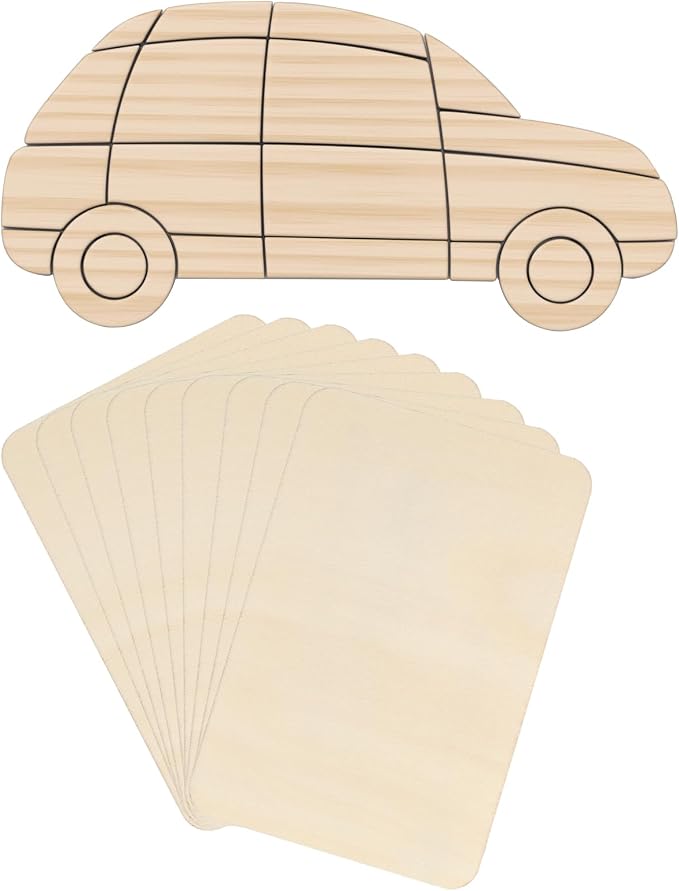 ZOENHOU 100 PCS 6 x4 Inch Unfinished Basswood Blanks, Rectangle Wood Pieces