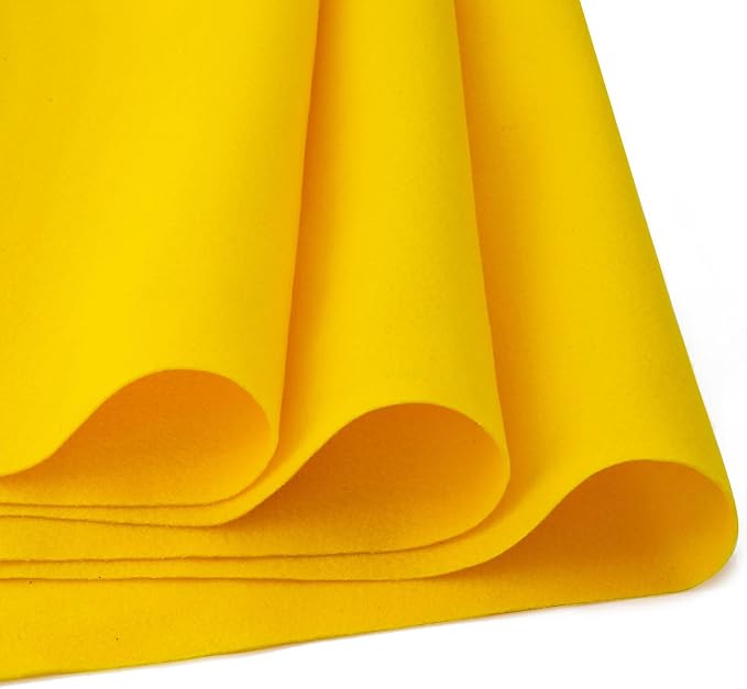 HaoFeiJH Yellow Felt Fabric 36" X 36" 1.6mm，Fabric Sheets Soft Woven Acrylic