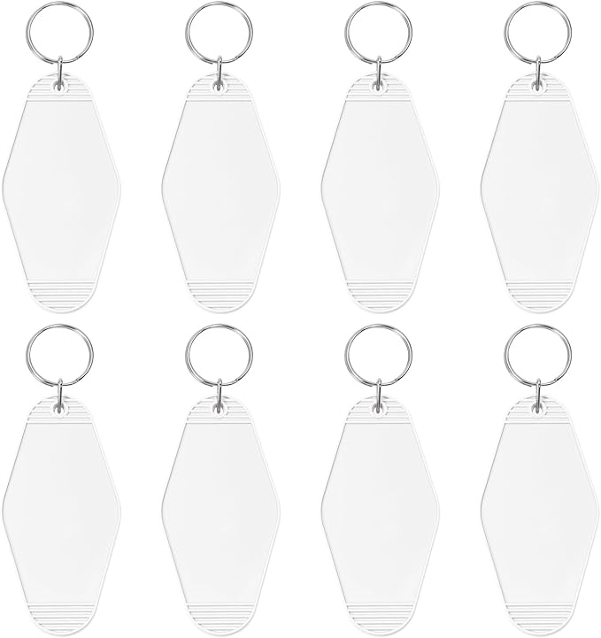 8PCS Motel Keychain Blank Hotel Key Tags Holder