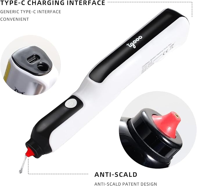 Cordless Glue Pen, Mini Hot Glue Gun, 6s Preheat, Automatic Glue Stick Feeding