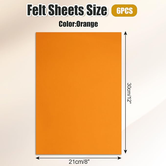 Biaungdo 6 Pcs 8 x 12 Inch Felt Fabric Sheets,
