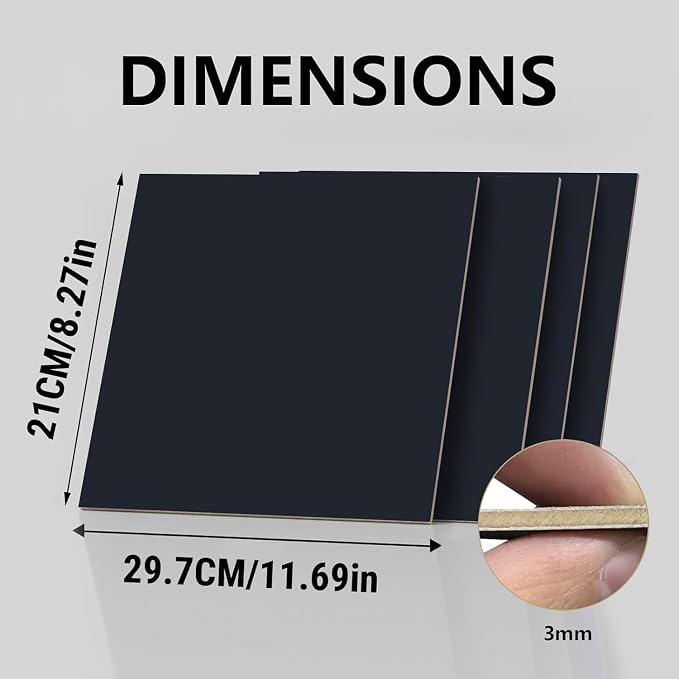 4 Pack Double-Sided Pre-Painted Colored Plywood Sheets, 11.7"x8.27"x1/8"