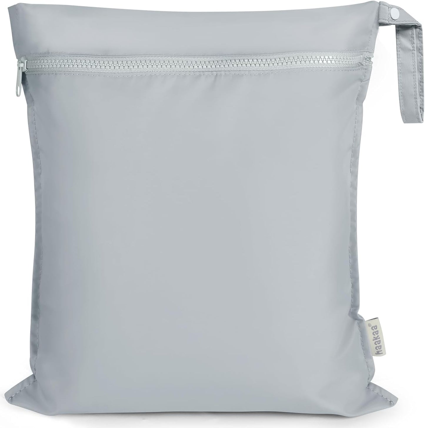 haakaa Waterproof Wet Bags for Baby, Wet Dry Bags for Diaper Bag, Travel, Swimsuit, Beach, Pool, Pump Parts, Stroller, Daycare,Yoga, Grey, 1pc