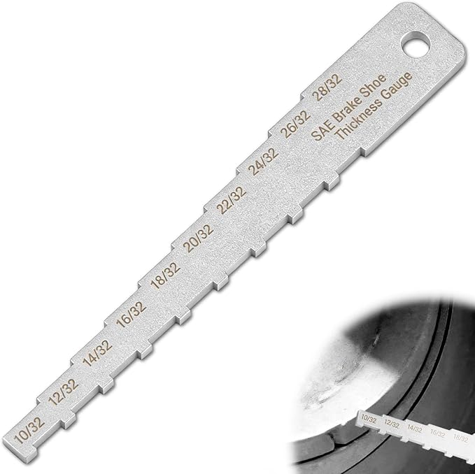 Zookpr Brake Pad Measuring Tool 32Nds Brake Pad Thickness Gauge Tool | 2-in-1