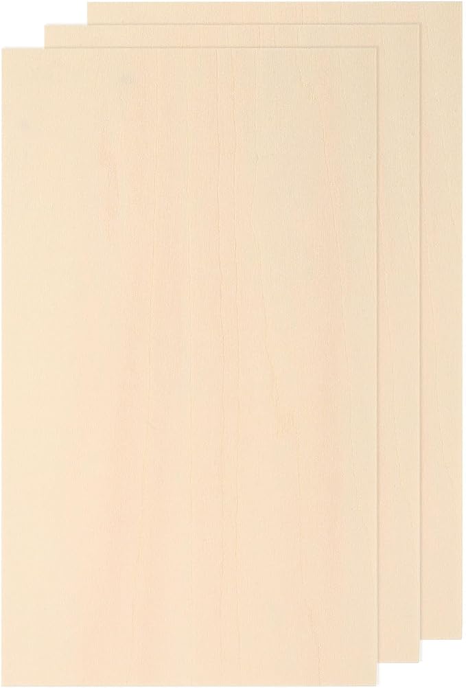 MECCANIXITY 3 Pcs Basswood Sheets 12 x 9 x 3/16 Inch Unfinished Wood Boards