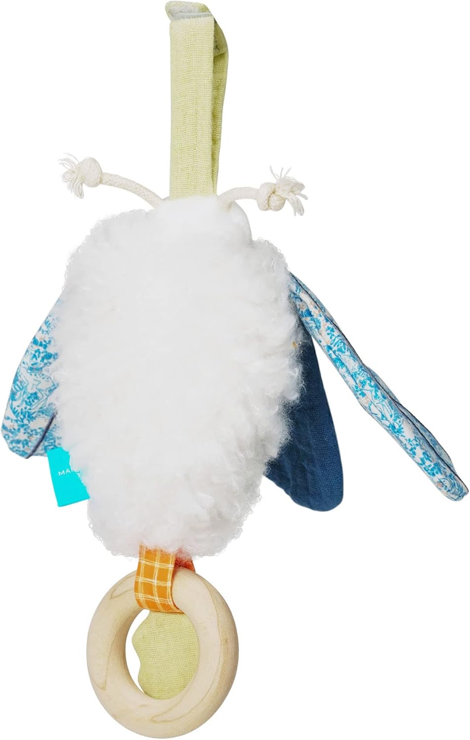 Manhattan Toy Folklore Plush Luna Moth Soft Tactile Baby Travel Toy with Crinkle Fabric Wings, Baby Mirror and Wooden Teether Ring