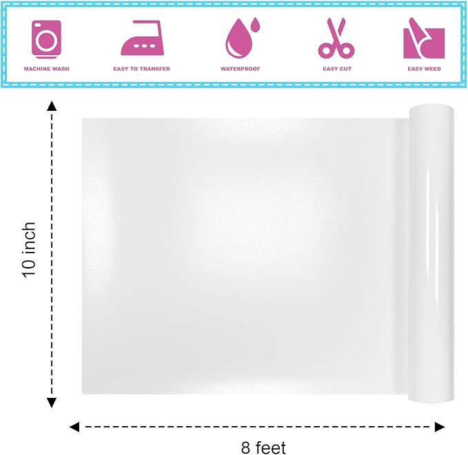 White Puff 3D Heat Transfer Vinyl, 3D Raised Puffy Heat Transfer Vinyl Easy to