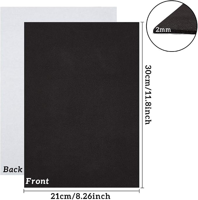 BENECREAT 10PCS 2mm Thick Self-Adhesive Foam Sheet 8.3x11.8" Insulation Foam