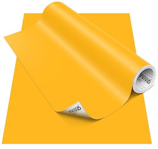 VViViD DECO65 Matte Pastel Golden Yellow Permanent Adhesive Craft Vinyl