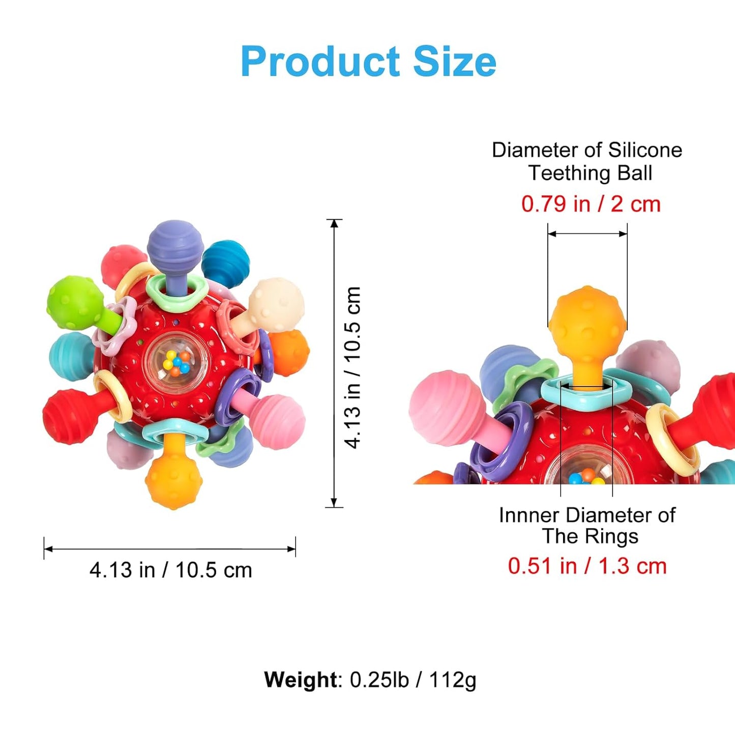 Baby Montessori Sensory Toys for 0-6 6-12 Months, Baby Teether Teething Toys for Babies 0 3 6 9 12 18 Months, Newborn Infant Learning Developmental Toys Gifts for 1 2 Year Old Boys Girls