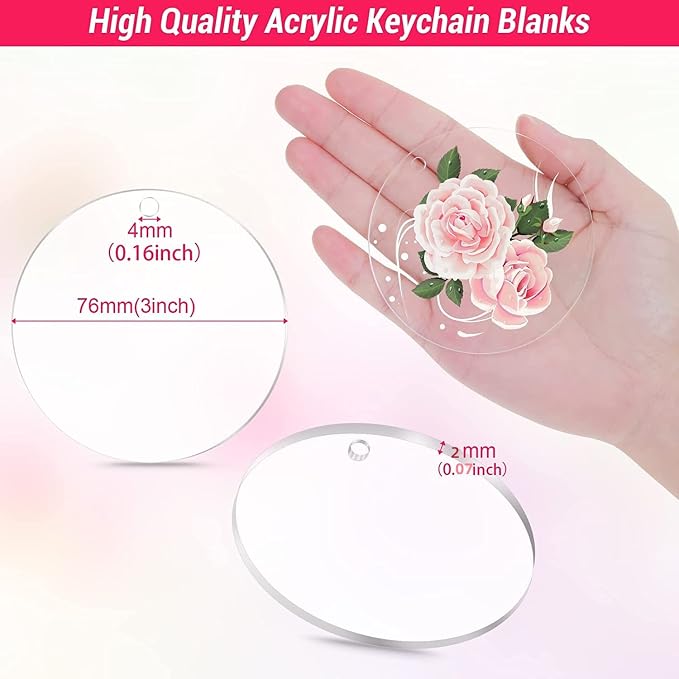 3 inch Acrylic Ornaments Blanks 30pc Clear Round Ornaments Blanks