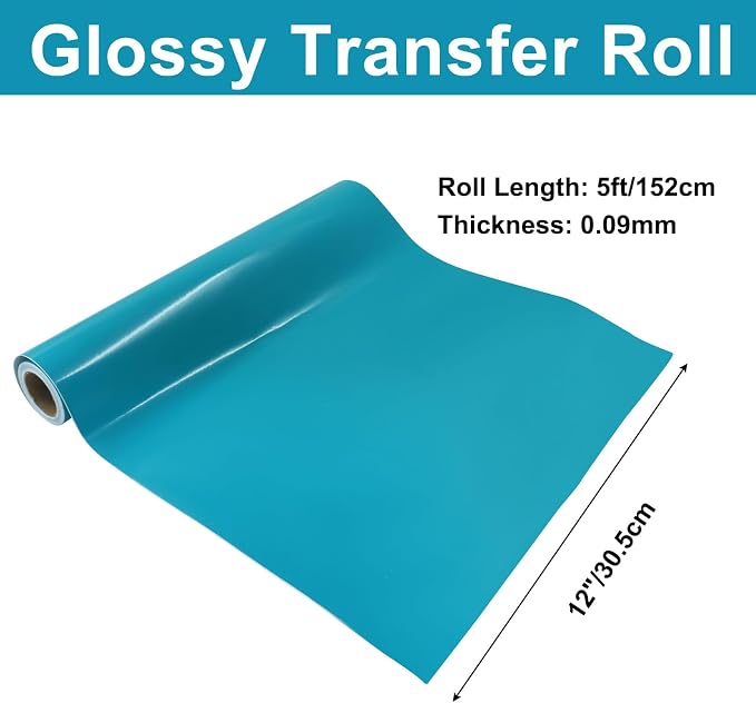 Luomorgo Teal Permanent Vinyl Roll, 1 Roll | Glossy, Waterproof Adhesive Vinyl