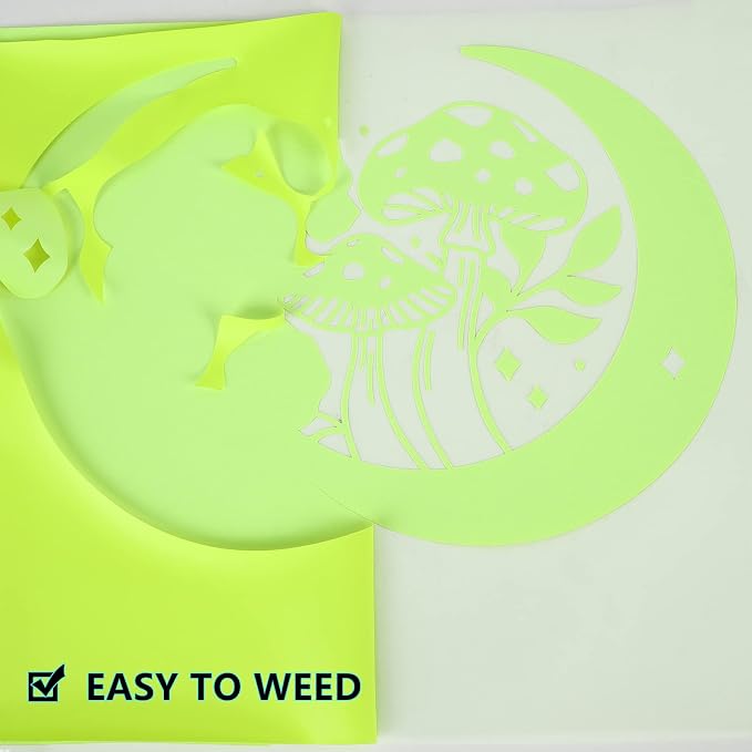 FUNKAKA Glow in The Dark Heat Transfer Vinyl Roll, Glow in The Dark HTV Vinyl