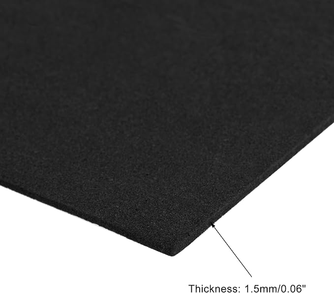 uxcell Black EVA Foam Sheets, 11.8x7.9 in 1.8mm Thick Handicraft Foam Paper