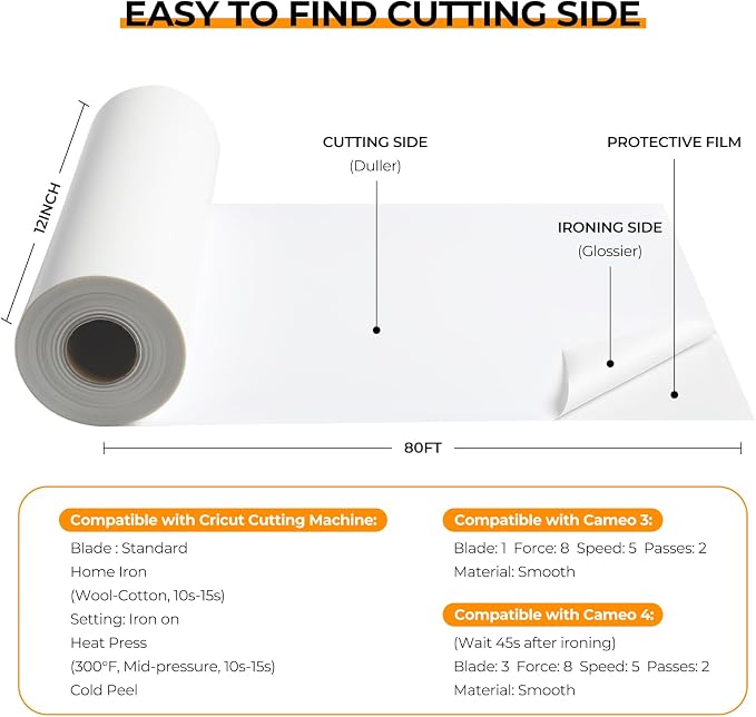 HTVRONT Heat Transfer Vinyl Roll