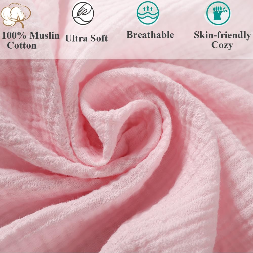Muslin Bassinet Sheet Compatible with ANGELBLISS, Koolerthings (3 in 1), Pamo Babe 2in1 and Ihoming Bedside, 2 Pack Cotton Fitted White & Pink