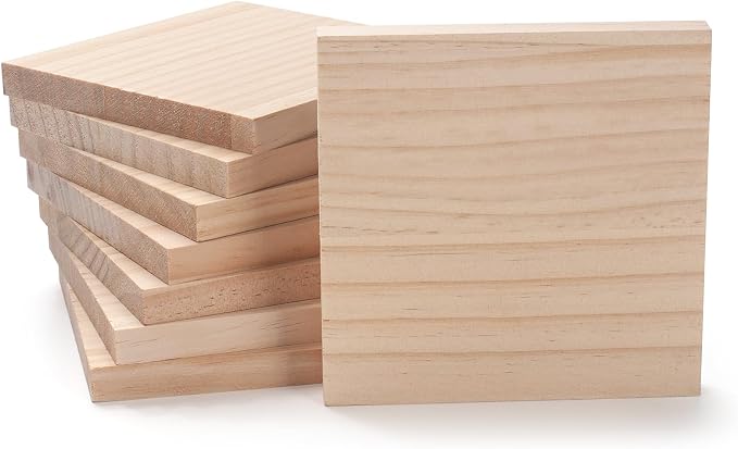 5″ X 5″ Wood Squares Wooden Blocks