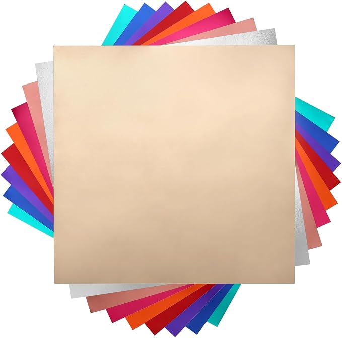 Matte Metallic Vinyl Permanent, 9 Sheets 12"x12" Metallic Vinyl Matte Finish