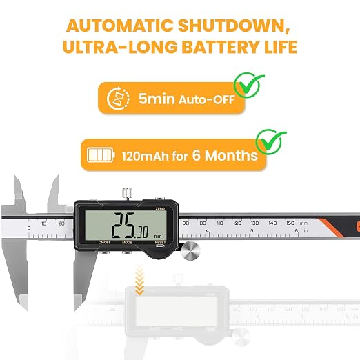 HARDELL Digital Caliper 6 Inch Rechargeable Calipers One-Key Reset | Caliper