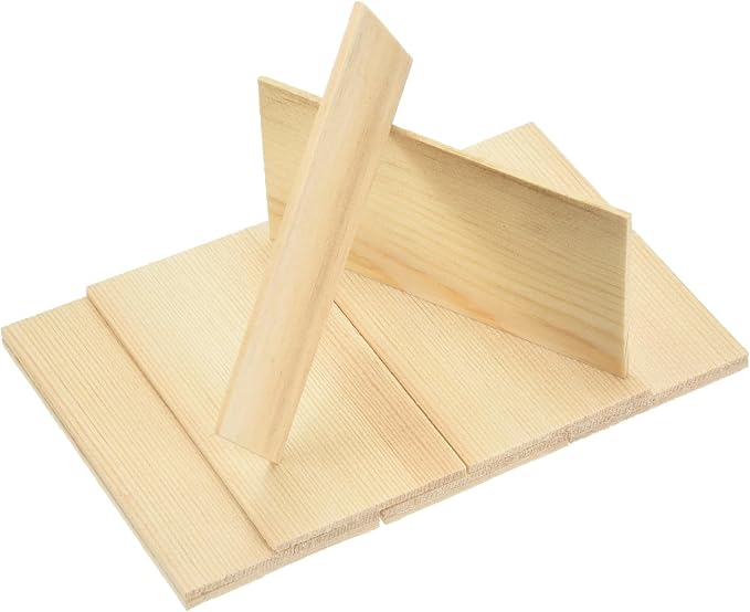 MECCANIXITY 10Pcs Wood Strips Slats, 5/64" x 2" x 4" Thin Wood Sticks Flat