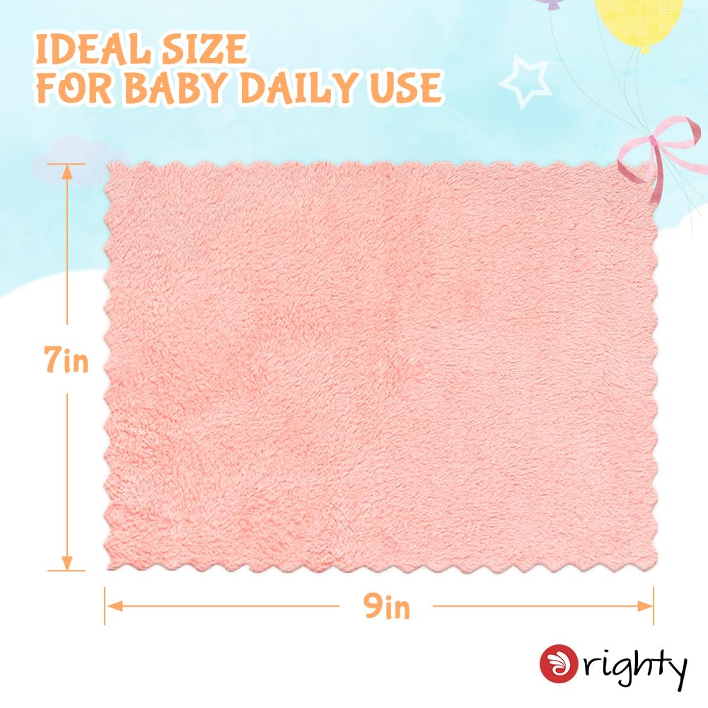 Orighty Baby Washcloths 12 Pack, Microfiber Coral Fleece Baby Face Towels, Soft and Absorbent Wash Cloths for Newborns, Infants and Toddlers, Gentle on Delicate Skin for Face Hands and Body, 7x9 Inch