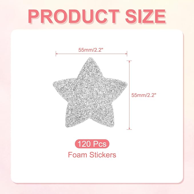 PATIKIL 2.2"x2.2" Star Foam Stickers