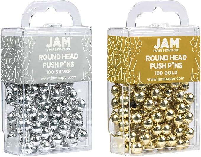 JAM PAPER Colorful Push Pins