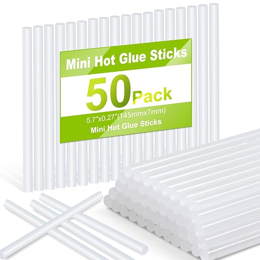 50 Pack Mini Hot Glue Sticks, Hot Glue Gun Sticks