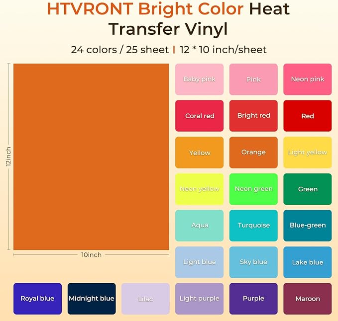 HTVRONT Bright Heat Transfer Vinyl