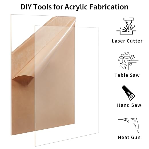 12 x 16 inch Clear Acrylic Sheets 1/8 inch Thick