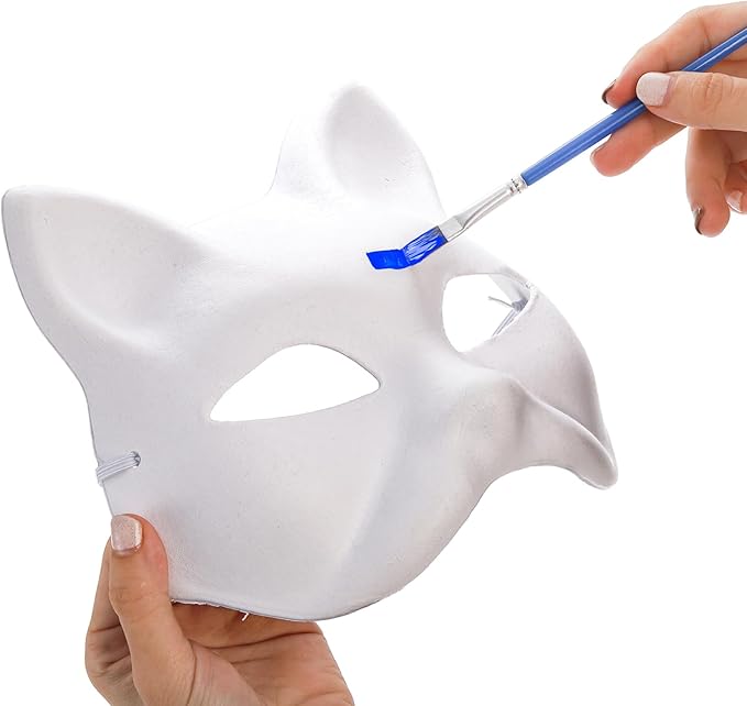 Nicunom 30 Pack Paper Mache Art Masks, DIY Blank Masks Paintable Masquerade