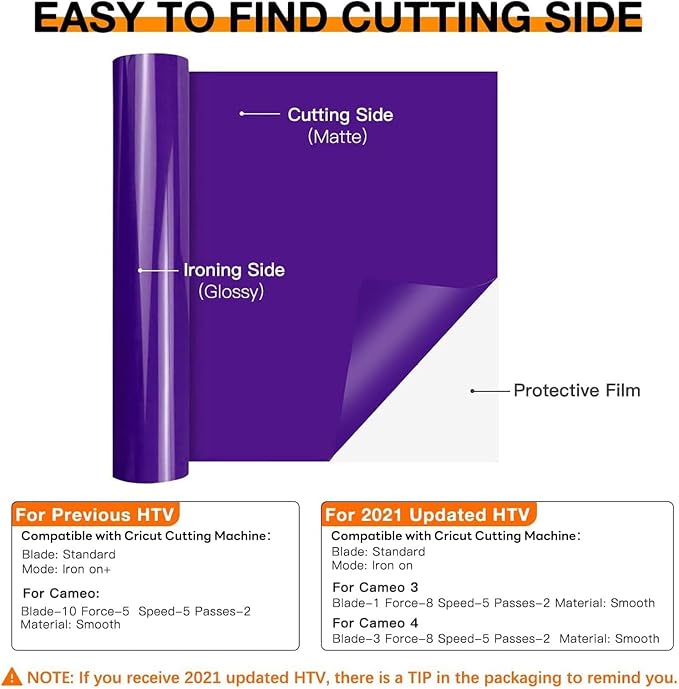 HTVRONT Heat Transfer Vinyl Purple HTV Rolls, HTV Vinyl