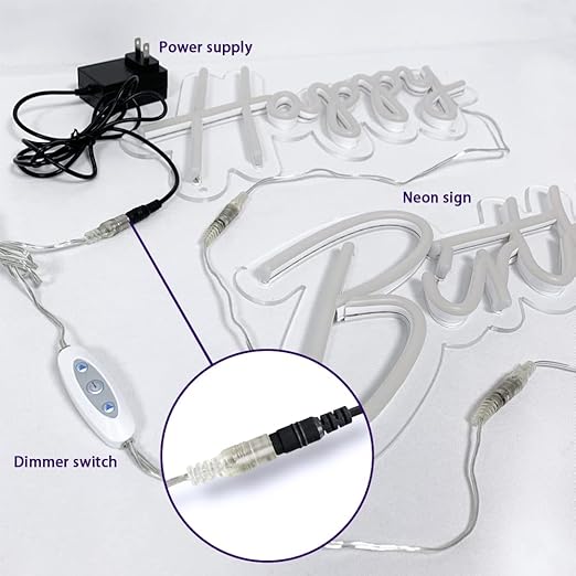 jXIN 12V DC Sensitive Dimmer Switch for Neon Sign, Low Voltage Unique Female Male Connector with 2 Female Power Jack Adapter Suitable for LED Strip Light