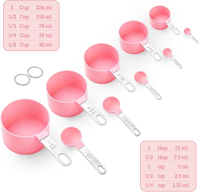 Measuring Cups and Spoons Set, 10 Pieces Stackable Measure Tools