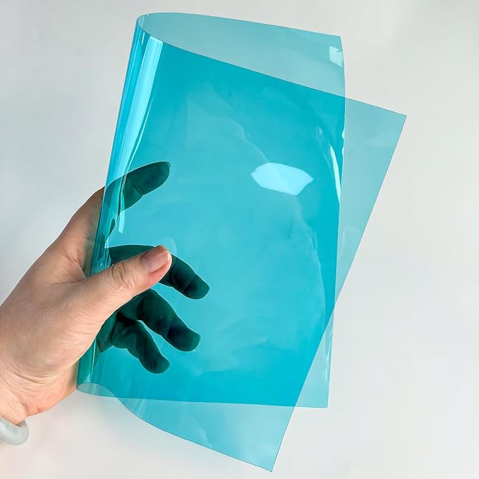 Transparent PVC Faux Leather Sheets, Glossy Waterproof Clear Vinyl Fabric