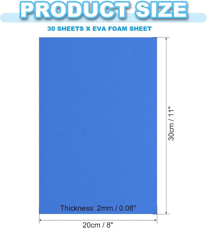 PATIKIL 30 Pack EVA Foam Sheets, Dark Blue