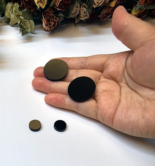 Set of 20 Black Acrylic Discs, 1/8" Thick Round Circle Blanks, 1 Inch Diameter