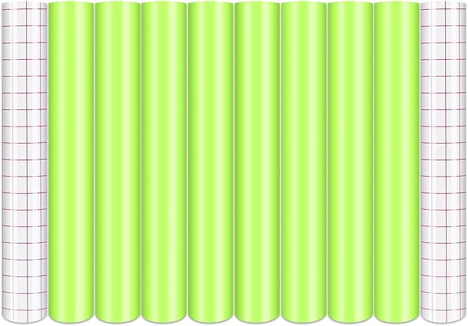 Tintnut Bright Green Permanent Vinyl Self Adhesive Vinyl 8 Sheets 12''x10'' |