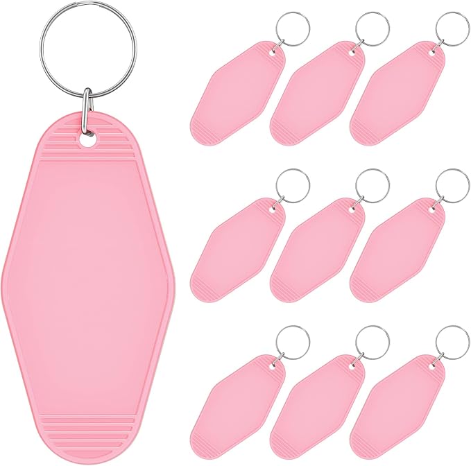 Uniclife 10 Pcs Blank Hotel Keychain Tags, Vintage Motel Keychain